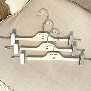 🤍 ISABEL MARANT X H&M Set Of 3 Wood cloth garment HANGERS for skirt trouser pant